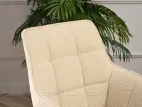 Obrotowe krzesło tapicerowane ARUBA BEŻ BOCLE - ZŁOTY - pikowanie