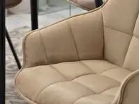 Stylowe krzesło ARUBA BEŻOWE Z WELURU - CZARNE NOGI - charakterystyczne detale
