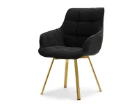 Produkt: Krzesło aruba czarny boucle, podstawa złoty