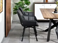Krzesło obrotowe ARUBA CZARNA EKO-SKÓRA - CZARNY - ergonomiczne siedzisko