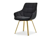 Produkt: Krzesło aruba czarny welur, podstawa złoty