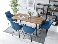Krzesło obrotowe do kuchni ARUBA GRANATOWY - CZARNY - pikowane oparcie i siedzisko