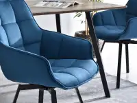 Krzesło obrotowe do kuchni ARUBA GRANATOWY - CZARNY - przeszycia na wewnętrznej stronie siedziska