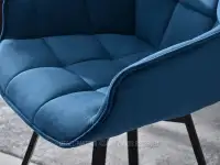 Krzesło obrotowe do kuchni ARUBA GRANATOWY - CZARNY - miękki materiał 