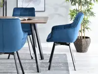 Krzesło obrotowe do kuchni ARUBA GRANATOWY - CZARNY - funkcja obrotu krzesła