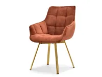 Produkt: Krzesło aruba miedziany welur, podstawa złoty