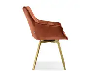 Obrotowe krzesło pikowane z weluru ARUBA MIEDŹ - ZŁOTY - profil