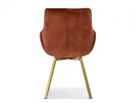 Obrotowe krzesło pikowane z weluru ARUBA MIEDŹ - ZŁOTY - tył