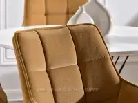 Krzesło obrotowe pikowane ARUBA MIODOWY - CZARNY - miodowe krzesło z przeszyciami
