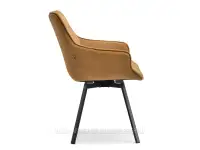 Krzesło obrotowe pikowane ARUBA MIODOWY - CZARNY - widok z boku