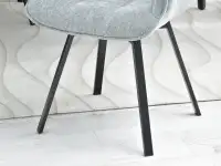Jadalniane krzesło obrotowe ARUBA SZARA TKANINA - CZARNE NOGI - czarna podstawa