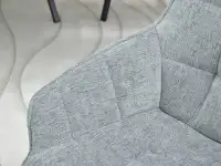 Jadalniane krzesło obrotowe ARUBA SZARA TKANINA - CZARNE NOGI - detale