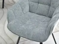 Jadalniane krzesło obrotowe ARUBA SZARA TKANINA - CZARNE NOGI - miękkie siedzisko