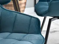 Krzesło aruba turkus welur, podstawa-czarny