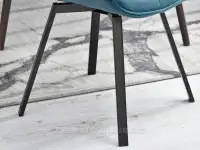 Krzesło z podłokietnikami TURKUSOWE ARUBA CZARNA NOGA - stabilna noga
