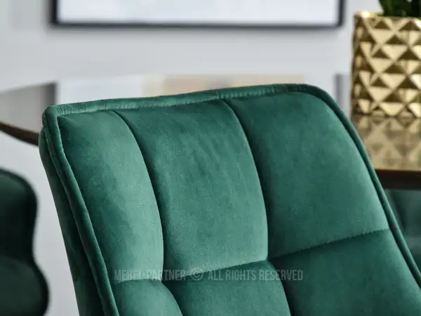 Fotelowe krzesła z podłokietnikami zielony welur