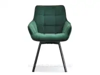 Zielone krzesło obrotowe tapicerka welur ARUBA - CZARNE NOGI - przód