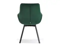 Zielone krzesło obrotowe tapicerka welur ARUBA - CZARNE NOGI - tył