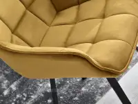Wygodne krzesło do jadalni ZŁOTE ARUBA NA CZARNEJ NODZE - komfortowe krzesło z podłokietnikami