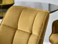 Wygodne krzesło do jadalni ZŁOTE ARUBA NA CZARNEJ NODZE - eleganckie krzesło do jadalni