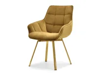 Produkt: Krzesło aruba złoty welur, podstawa złoty