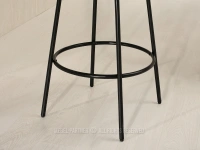 Krzesło barowe skóra eko ANTIC CZARNE - drewno ORZECH - krzesło barowe na metalowej podstawie