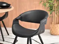 Drewniane krzesło gięte BENT CZARNY EKO-SKÓRA -  bryła siedziska