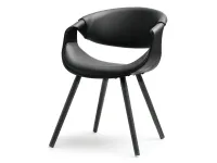 Produkt: Krzesło bent czarna skóra-ekologiczna, podstawa czarny