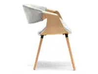 Krzesło z giętego drewna BENT SZARY WELUR - DĄB - bok