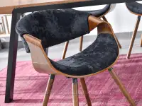 Modne krzesło z drewna giętego BENT CZARNY - ORZECH - unikalne podłokietniki