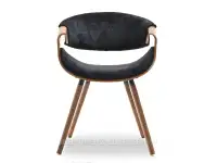 Modne krzesło z drewna giętego BENT CZARNY - ORZECH - przód