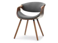 Produkt: Krzesło bent orzech-szary skóra ekologiczna, podstawa orzech