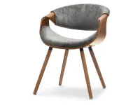 Produkt: Krzesło bent orzech-szary tkanina, podstawa orzech