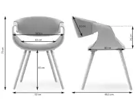 Drewniane krzesło gięte BENT CZARNY EKO-SKÓRA -  wymiary krzesła BENT