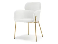 Produkt: Krzesło biagio biały boucle, podstawa złoty