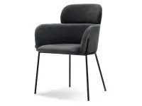 Produkt: Krzesło biagio grafit welur, podstawa czarny