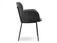 Eleganckie krzesło z weluru BIAGIO GRAFITOWE NA CZARNYM STELAŻU - profil