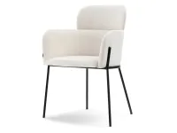 Produkt: Krzesło biagio kremowy welur, podstawa czarny