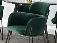 Krzesło z podłokietnikami BIAGIO ZIELONE NA CZARNEJ NODZE - bryła siedziska
