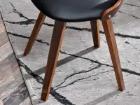Ażurowe krzesło obrotowe BONITO CZARNY - ORZECH - krzesło z drewnianą podstawą