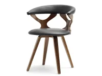 Produkt: Krzesło bonito orzech-czarny skóra ekologiczna, podstawa orzech
