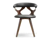 Ażurowe krzesło obrotowe BONITO CZARNY - ORZECH - widok z przodu