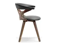 Ażurowe krzesło obrotowe BONITO CZARNY - ORZECH - widok z boku