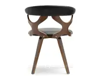 Ażurowe krzesło obrotowe BONITO CZARNY - ORZECH - widok z tyłu