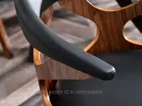 Ażurowe krzesło obrotowe BONITO CZARNY - ORZECH - nowoczesne krzesło do salonu