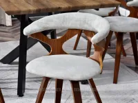 Drewniane krzesło do jadalni BONITO POPIEL NOGA - ORZECH - wyraźna struktura drewna