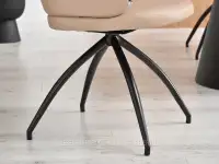 Krzesło obrotowe do jadalni CARLA BEŻ EKOSKÓRA - metalowe nogi