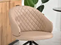 Krzesło obrotowe do jadalni CARLA BEŻ EKOSKÓRA - kubełkowy kształt