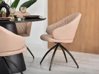 Krzesło obrotowe do jadalni CARLA BEŻ EKOSKÓRA - profil krzesła