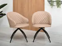 Krzesło obrotowe do jadalni CARLA BEŻ EKOSKÓRA - obrotowe siedzisko